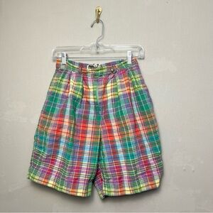 VTG Y2K Twickers By Kenneth Gordon Plaid Colorful Dad Preppy Women’s Shorts Sz 6